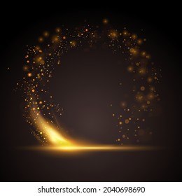 Vector Illustration Golden Sparkle Ring Background