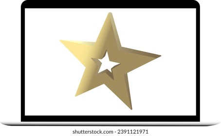Vektorgrafik eines goldenen Sterns auf transparentem Hintergrund
