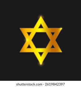 Vector illustration of Golden Star on isolated black background