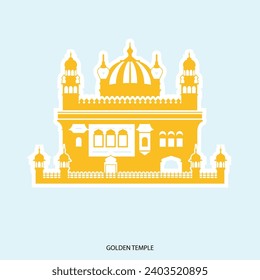 Vector illustration golden temple assets editable template