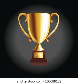 vector illustration of golden trophy