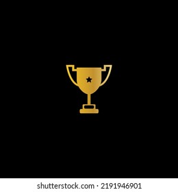 Ilustración vectorial de un trofeo de oro para un icono, símbolo o logotipo. logotipo adecuado para la victoria