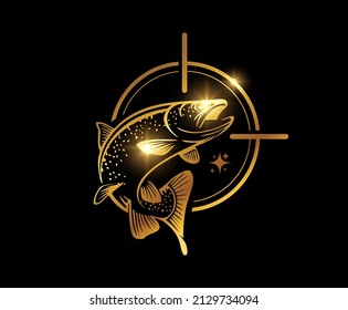 A vector illustration of Golden Trout Fish Logo Sign