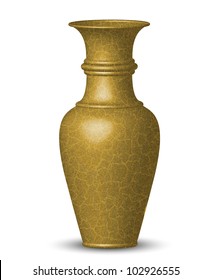 Vector illustration of golden vase