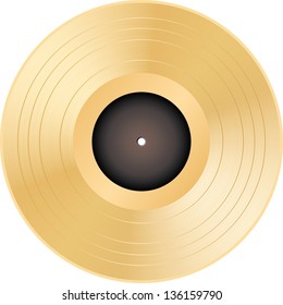 Vector illustration of a golden vinyl.