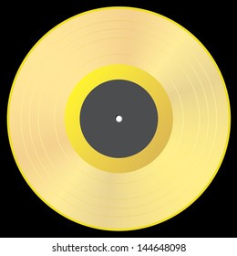 Vector illustration of a golden vinyl.