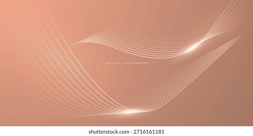 Ilustração vetorial de um fundo de onda dourada com elementos que criam um efeito luxuoso.