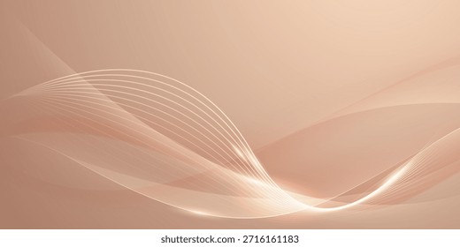 Vector illustration of a golden wave background with elements that create a luxurious effect.
