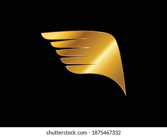 A Vector Illustration of Golden Wing Vector Sign