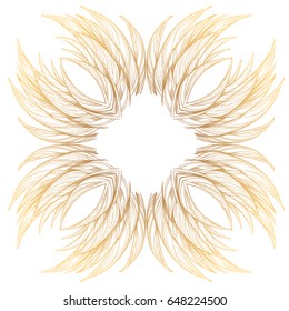 Vector illustration of golden wings, isolated on white background. Design element for emblem, sign, vintage style posters and more.