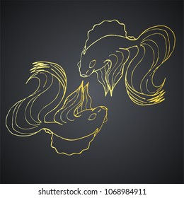 Vector illustration of a goldfish
