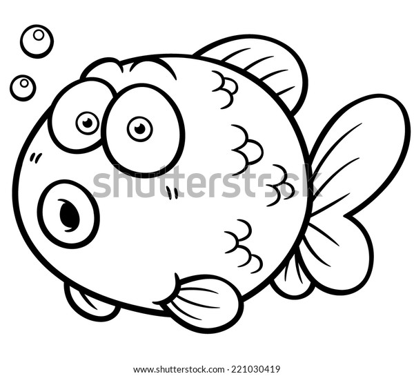 Vector Illustration Goldfish Coloring Book Stock Vector (Royalty Free