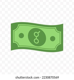 Ilustración vectorial del billete de Golem en color verde sobre fondo transparente (PNG).