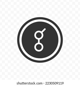 Vector illustration of Golem coin icon in dark color and transparent background(png).