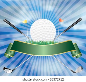 vector illustration with golf ball