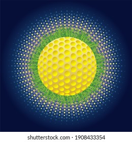Vector illustration golf ball art on the background