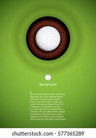 Vector illustration of a golf ball in the hole.