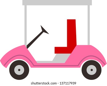 Vector illustration of a golf cart