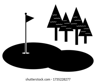 Ilustración vectorial del campo de golf . 