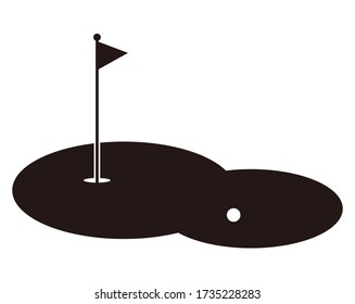 Vector illustration of golf field . 