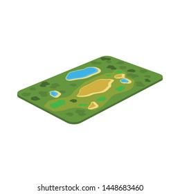Vector illustration of golf field icon. Set of golf and club vector icon for stock.