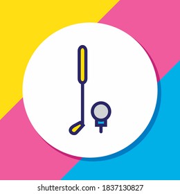 Vector illustration of golf icon colored line. Beautiful hotel element also can be used as game icon element.