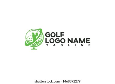 Vector illustration of golf logo design. Isolated on white background.