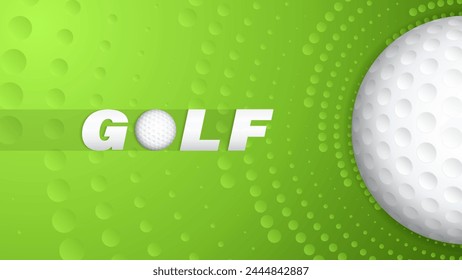 Ilustración vectorial de fondo de excursión de golf con pelota de golf