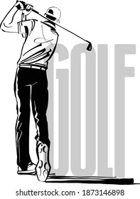 the vector illustration of the golf player