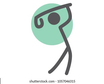 Vector illustration of a Golf Player Icon