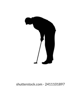 Vector Illustration of Golf Player Silhouette