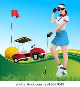 Vector illustration of a golf sport suitable for tournament advertising posters.