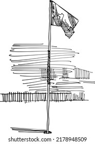 the vector illustration of the golfer in the golf park