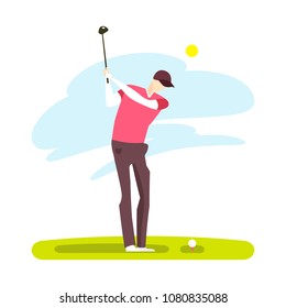 Vector illustration of a golfer. Golf player isolated vector
