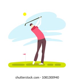 Vector illustration of a golfer. Golf player isolated vector
