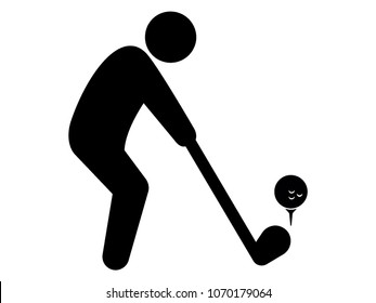 Vector illustration of a Golfer Icon