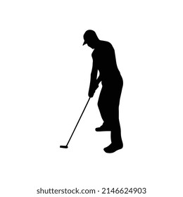 vector illustration of golfer silhouette