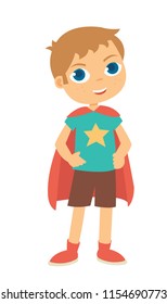 Vector illustration of good boy with the robes and he think he is superhero