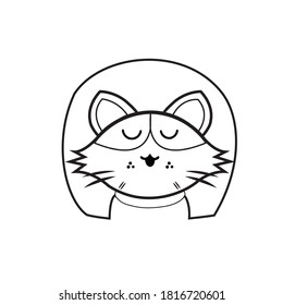 Vektorgrafik eines guten Katzensymbols. Vorlage in schwarz-weißer Farbe