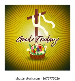 vector illustration for Good Friday with beautiful flower.