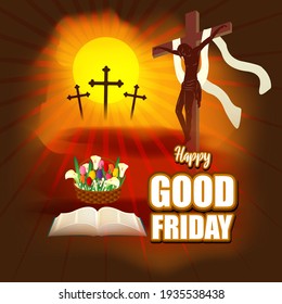 vector illustration for Good Friday with beautiful flower.