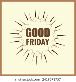 Vector illustration Good Friday with Jesus and cross editable post banner template 