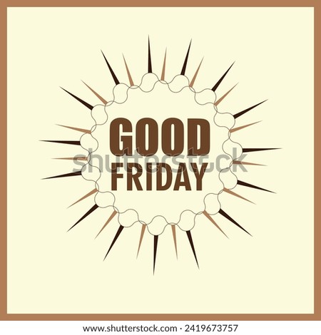 Vector illustration Good Friday with Jesus and cross editable post banner template 