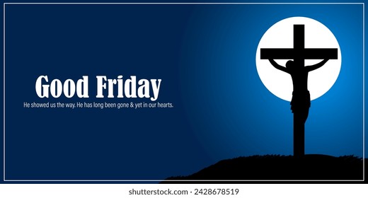 Ilustración vectorial de plantilla de fuente de redes sociales de Viernes Santo