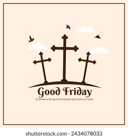 Vector illustration of Good Friday social media feed template