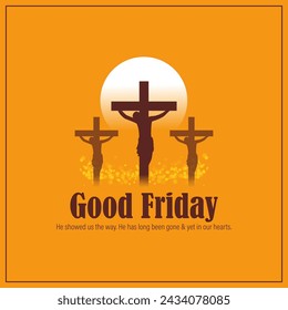 Vector illustration of Good Friday social media feed template