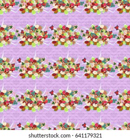 Vector illustration good for the interior design, printing, web and textile design. Seamless texture of floral ornament in green and orange colors. Optical illusion.