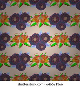 Vector illustration good for the interior design, printing, web and textile design. Seamless texture of floral ornament in orange and pink colors. Optical illusion.
