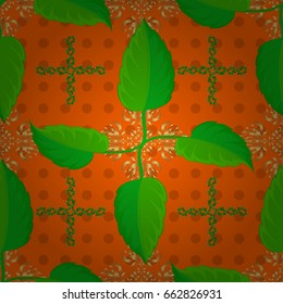 Vector illustration good for the interior design, printing, web and textile design. Seamless texture of floral ornament on a orange background. Optical illusion.