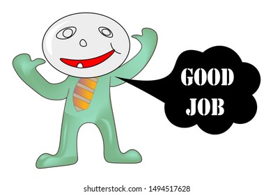 Vector illustration of a good job greeting